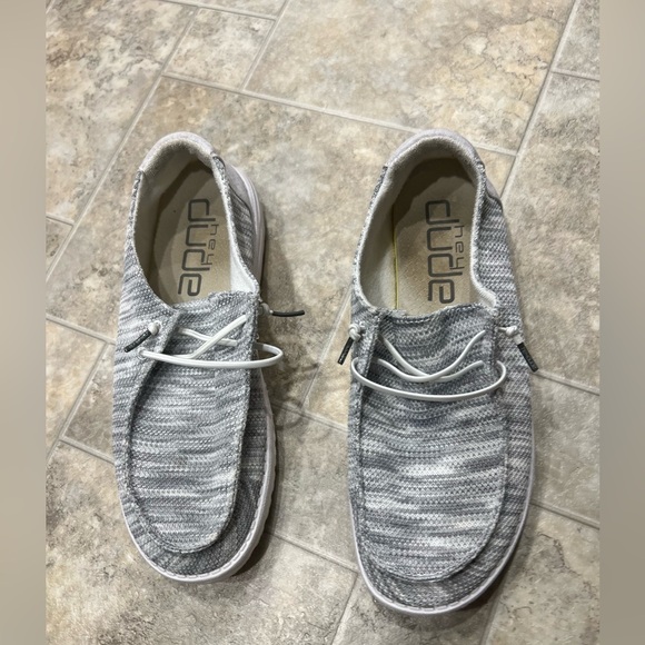 Women’s HEY DUDE Sz 10 Wendy Sox glacier grey - Picture 2 of 6